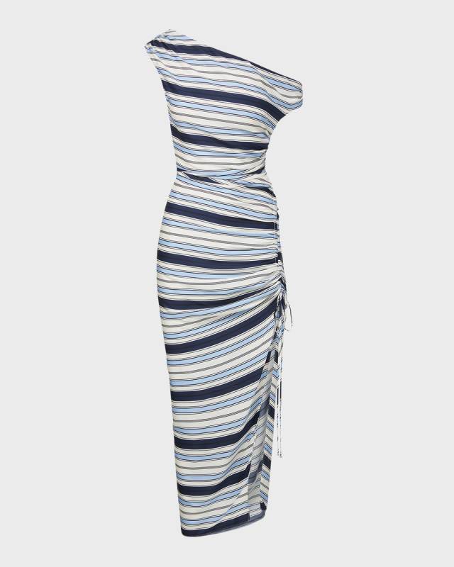 Kadie Striped Stretch-Silk Dress